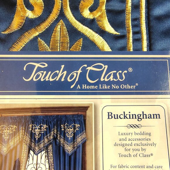Buckingham Valance Empire Sapphire 110 X 28" Embroidered Luxury Touch Of Class - Picture 4 of 8